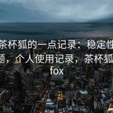 关于茶杯狐的一点记录：稳定性有没有问题，个人使用记录，茶杯狐 - cupfox