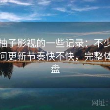 关于柚子影视的一些记录：不少人私下会问更新节奏快不快，完整体验复盘