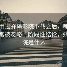 实际用过蜂鸟影院下载之后，哪些功能经常被忽略｜阶段性结论，蜂鸟影院是什么
