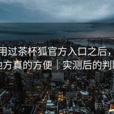 实际用过茶杯狐官方入口之后，哪些地方真的方便｜实测后的判断
