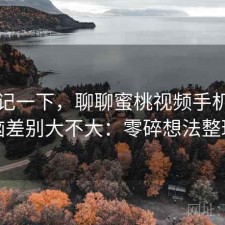 随手记一下，聊聊蜜桃视频手机和电脑差别大不大：零碎想法整理