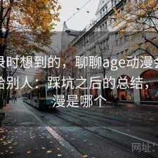 翻记录时想到的，聊聊age动漫会不会推荐给别人：踩坑之后的总结，age动漫是哪个