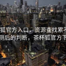 茶杯狐官方入口，资源查找累不累｜实测后的判断，茶杯狐官方下载