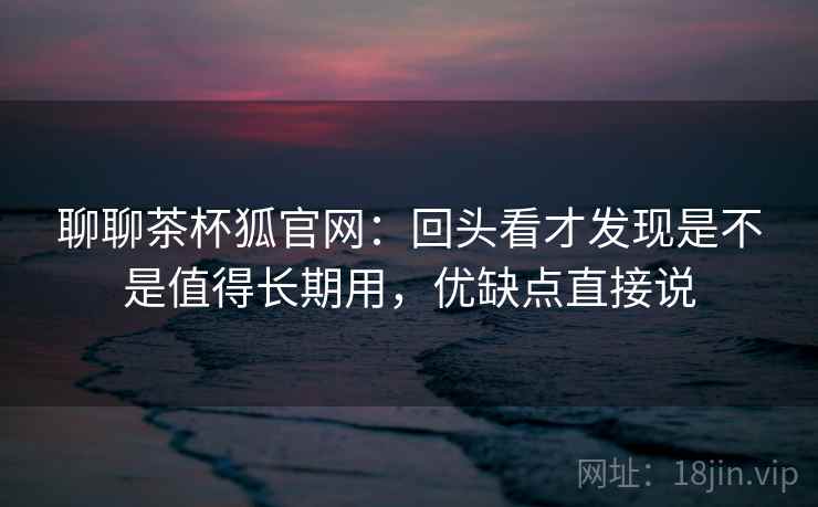 聊聊茶杯狐官网：回头看才发现是不是值得长期用，优缺点直接说  第1张