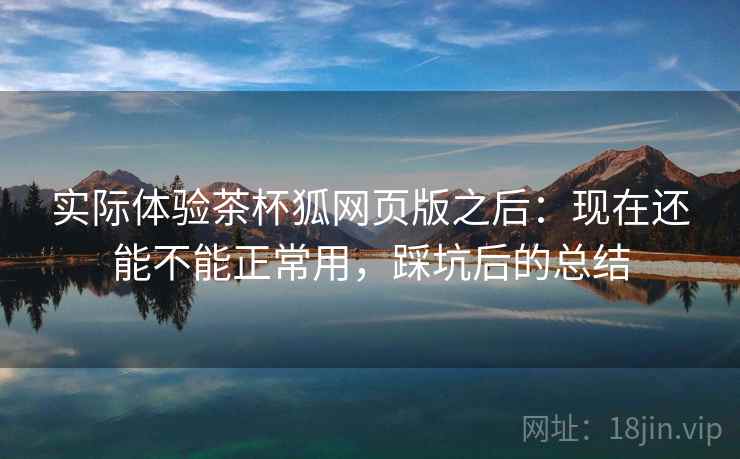 实际体验茶杯狐网页版之后：现在还能不能正常用，踩坑后的总结  第1张