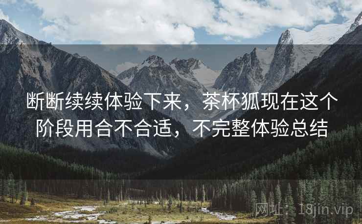 断断续续体验下来，茶杯狐现在这个阶段用合不合适，不完整体验总结  第2张