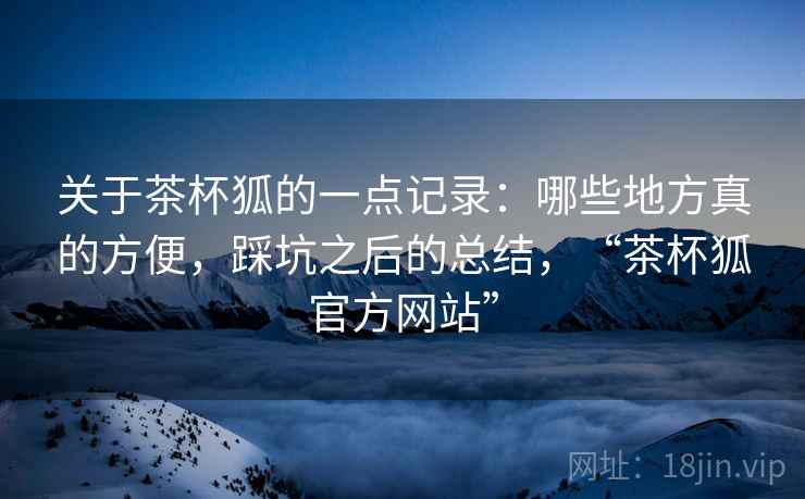 关于茶杯狐的一点记录:哪些地方真的方便,踩坑之后的总结,“茶杯狐官方网站” 第1张 关于茶杯狐的一点记录:哪些地方真的方便,踩坑之后的总结,“茶杯狐官方网站” 第1张